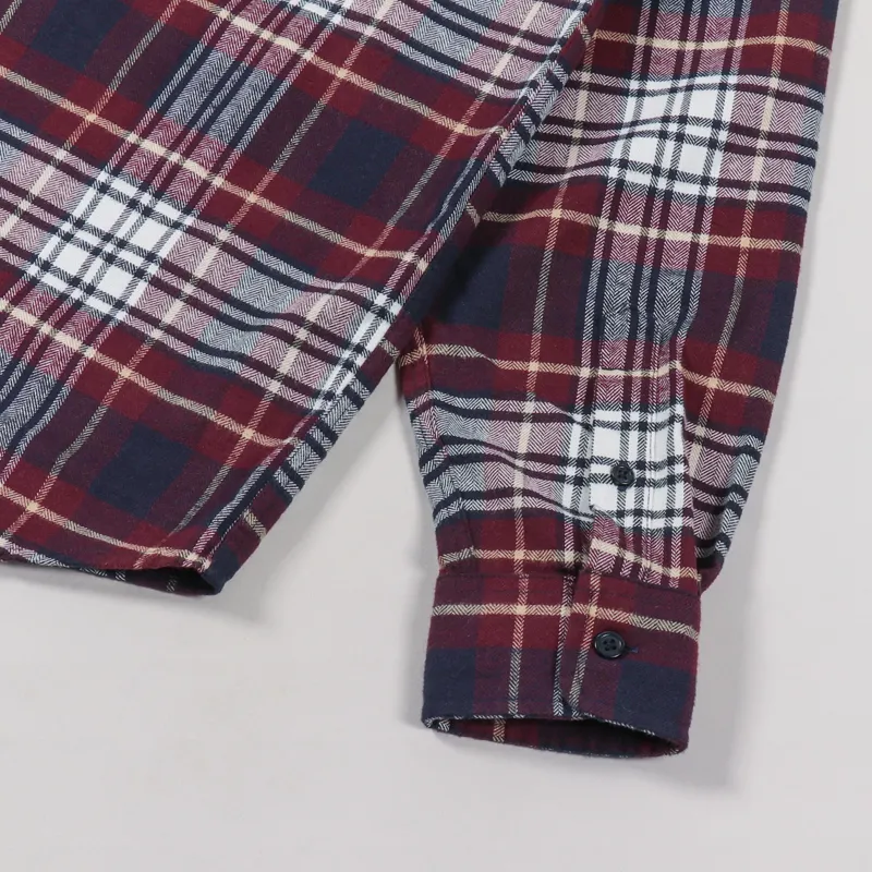 Carhartt WIP Long Sleeve Dunbar Shirt Wine Check-4