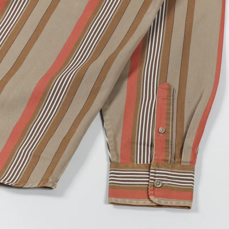 Carhartt WIP Long Sleeve Dorado Shirt Stripe Leather Moon Wash-7