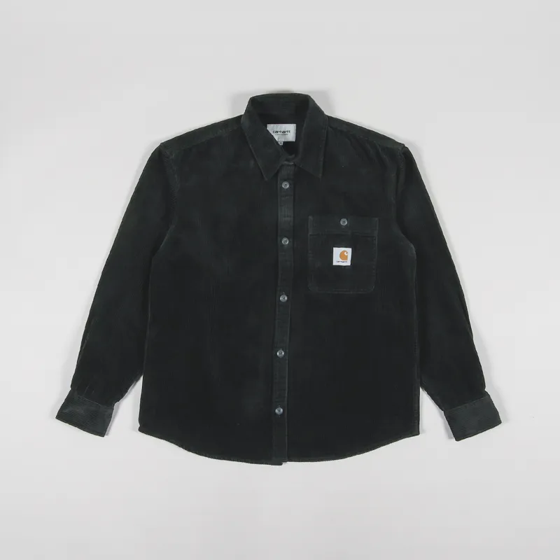 トップス CARHARTT FLINT SHIRT M size Carhartt WIP Mens Long Sleeve Flint Shirt Dark Navy Blue