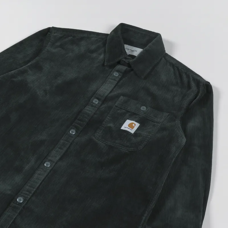 Carhartt WIP Men's Long Sleeve Flint Shirt Dark Cedar Green