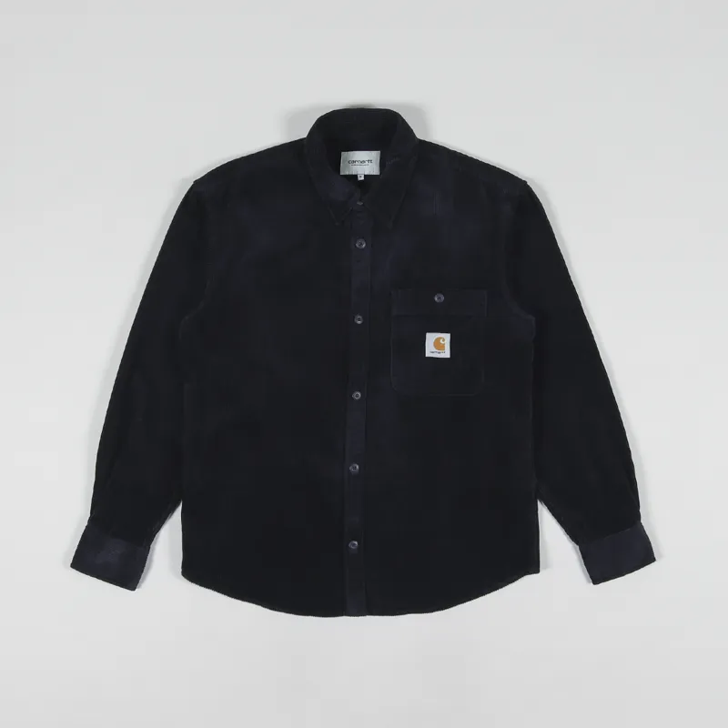 Carhartt WIP Long Sleeve Flint Shirt Dark Navy