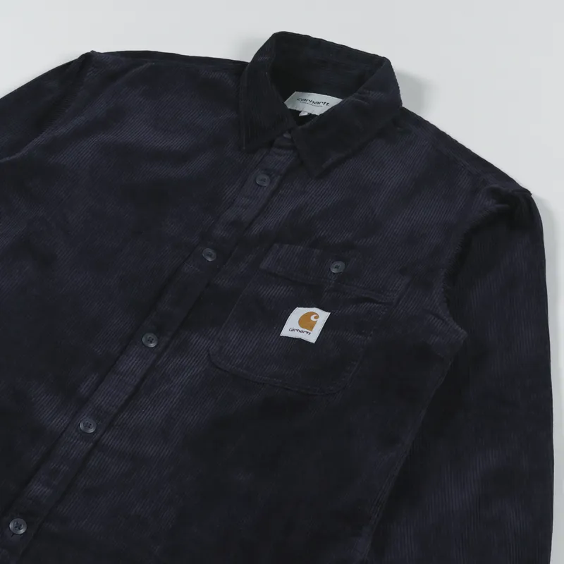 Carhartt WIP Long Sleeve Flint Shirt Dark Navy-2