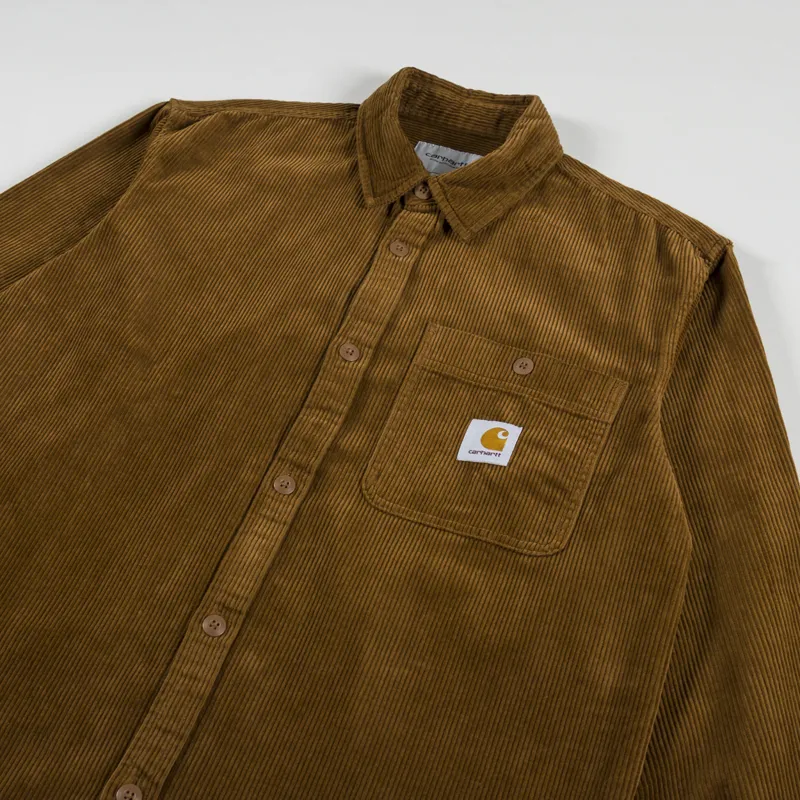 Carhartt WIP Long Sleeve Flint Shirt Deep H Brown-2