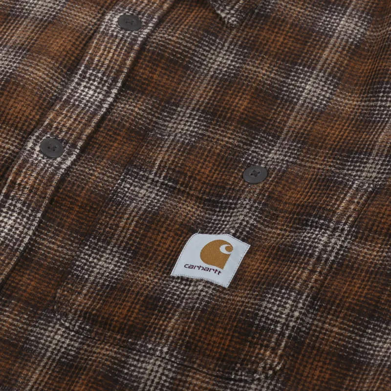 Carhartt WIP Long Sleeve Flint Shirt Wiley Check Hamilton Brown-4