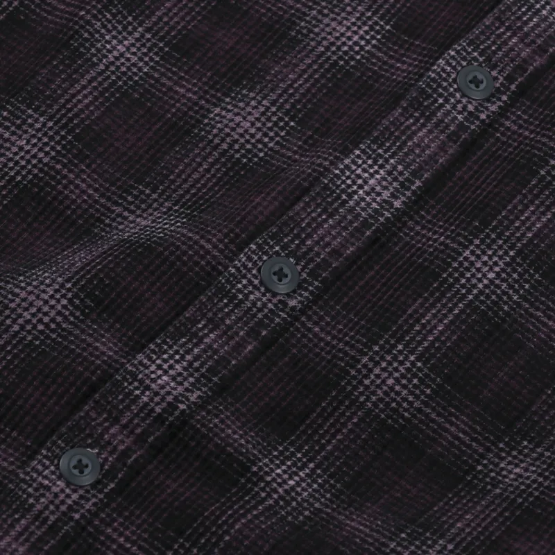 Carhartt WIP Long Sleeve Flint Shirt Wiley Check Dark Plum Rinsed-3