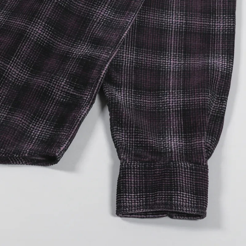 Carhartt WIP Long Sleeve Flint Shirt Wiley Check Dark Plum Rinsed-7