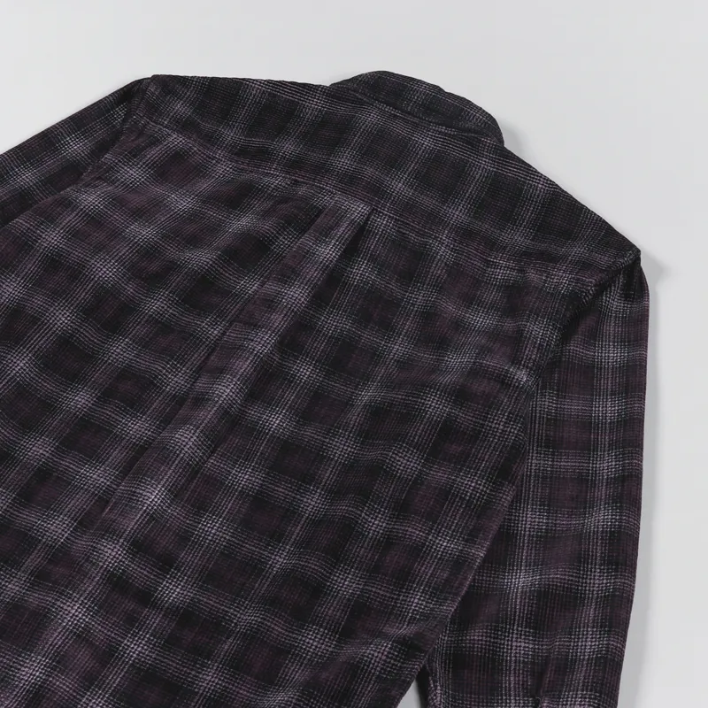Carhartt WIP Long Sleeve Flint Shirt Wiley Check Dark Plum Rinsed-6