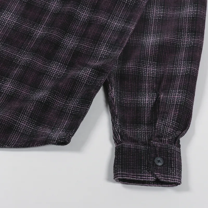 Carhartt WIP Long Sleeve Flint Shirt Wiley Check Dark Plum Rinsed-4