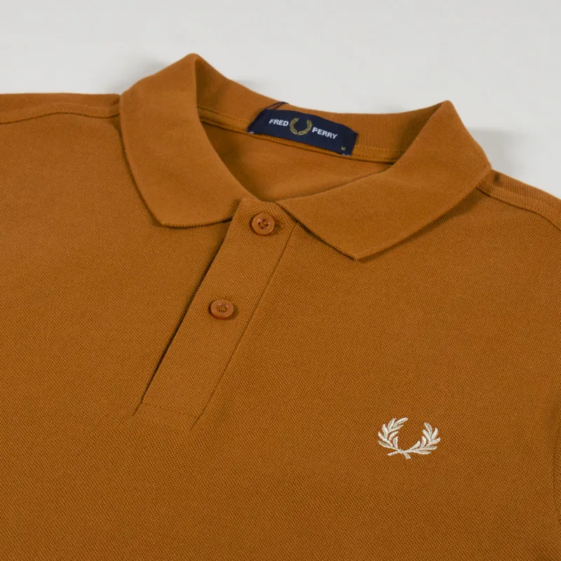 Fred Perry Long Sleeve Plain Shirt Nut Flake-4