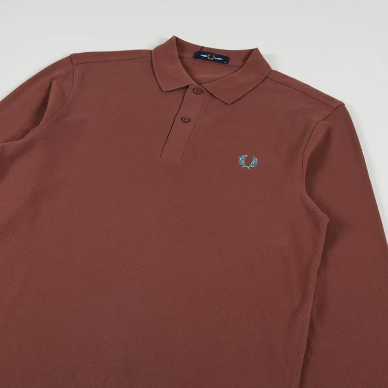 Fred Perry Long Sleeve Plain Shirt Whisky Brown-2