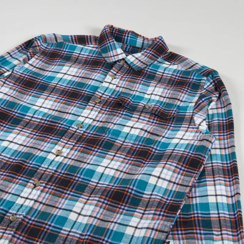 Patagonia Lightweight Fjord Flannel Shirt Lavas Belay Blue-2