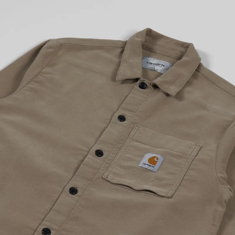 Carhartt WIP Long Sleeve Holston Shirt Leather-2