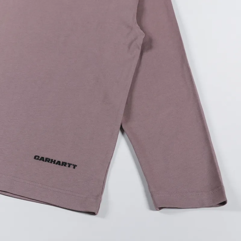 Carhartt WIP Long Sleeve Link Script T Shirt Lupinus Black-4