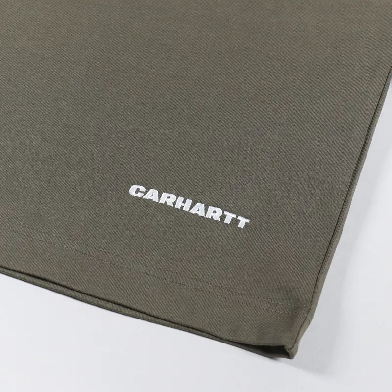 Carhartt WIP Long Sleeve Link Script T Shirt Nettle White-4