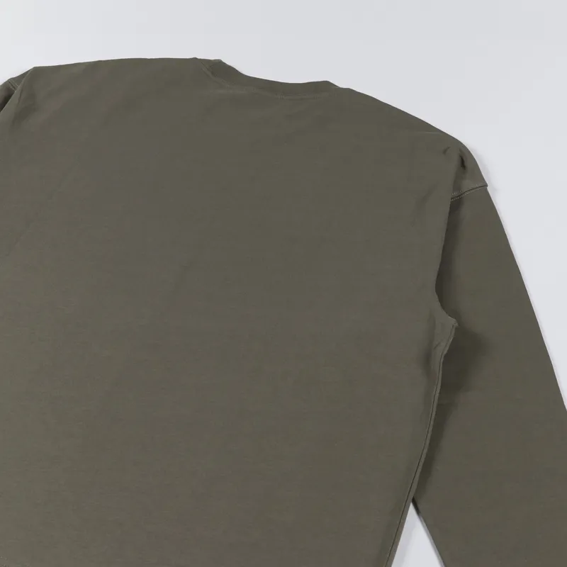 Carhartt WIP Long Sleeve Link Script T Shirt Nettle White-3