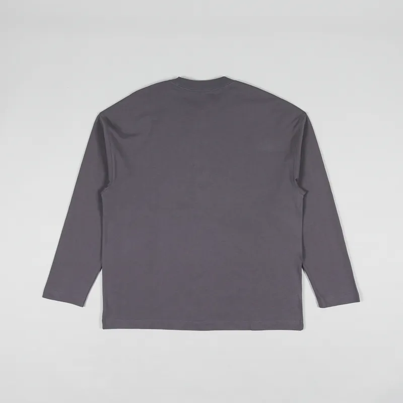 Carhartt WIP Long Sleeve Link Script T Shirt Rhino Black-1