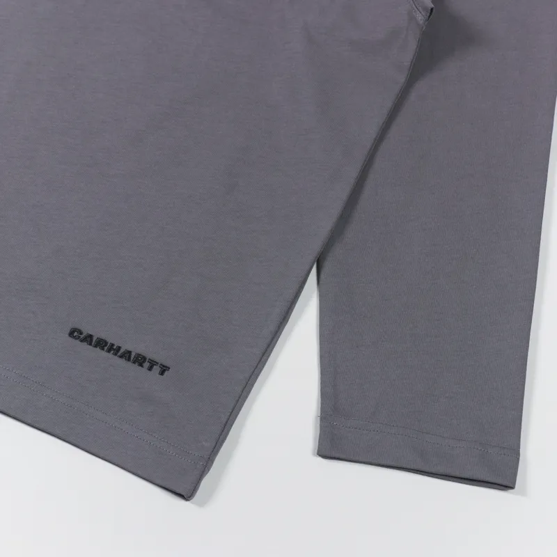 Carhartt WIP Long Sleeve Link Script T Shirt Rhino Black-5