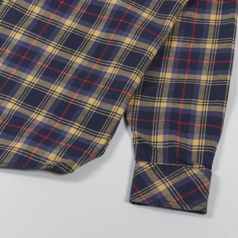 Carhartt WIP Long Sleeve Lermond Check Shirt Ochre Dark Navy-6