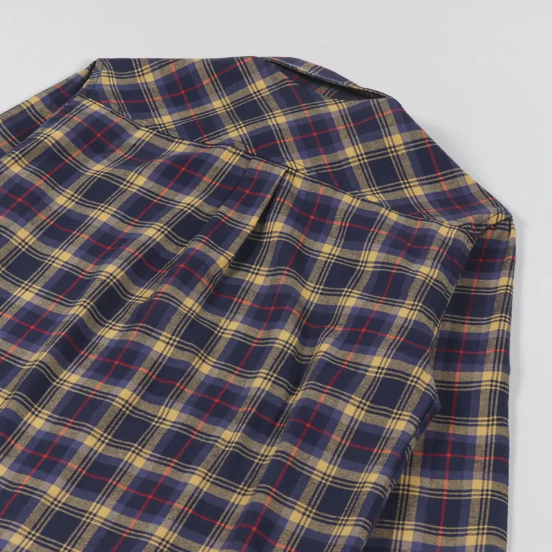 Carhartt WIP Long Sleeve Lermond Check Shirt Ochre Dark Navy-3