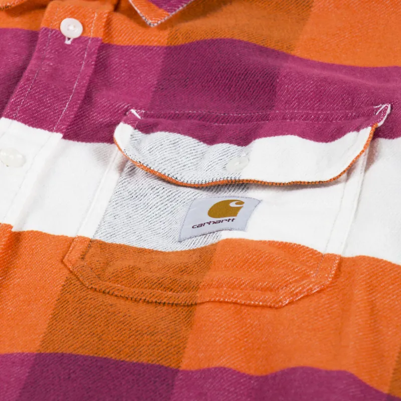 Carhartt WIP Long Sleeve Lyman Shirt Kumquat Check-3