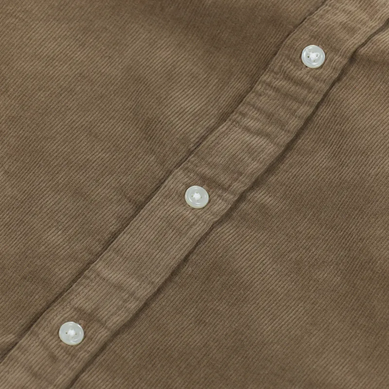 Carhartt WIP Long Sleeve Madison Fine Cord Shirt Buffalo Black-7