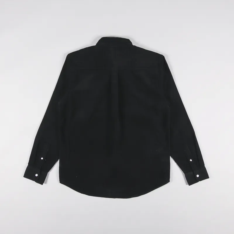Carhartt WIP Long Sleeve Madison Fine Cord Shirt Black White-1