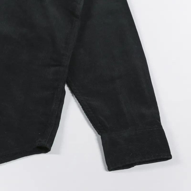 Carhartt WIP Long Sleeve Madison Fine Cord Shirt Black White-5
