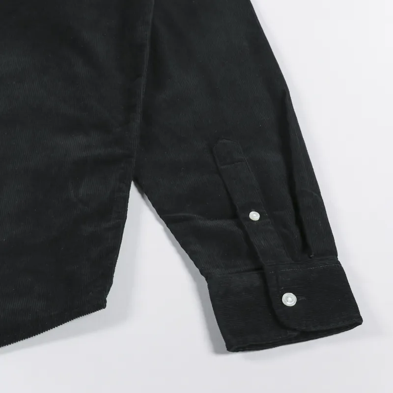 Carhartt WIP Long Sleeve Madison Fine Cord Shirt Black White-7