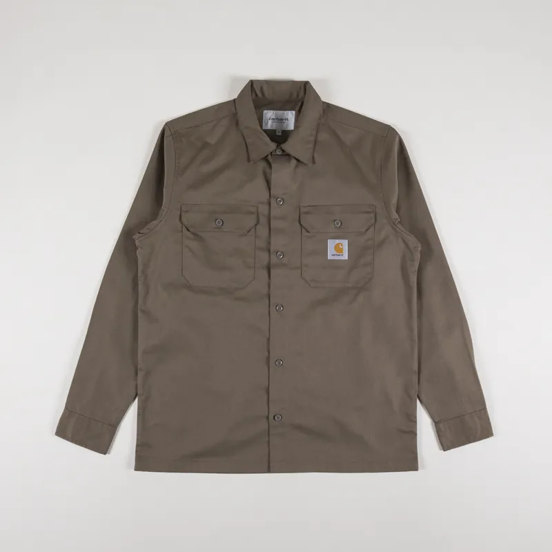 Carhartt WIP Mens Long Sleeve Master Shirt Barista Brown