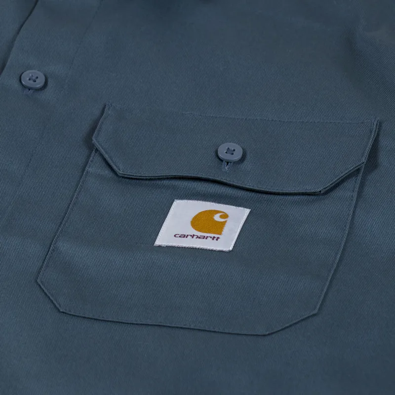 Carhartt WIP Mens Long Sleeve Master Shirt Ore Blue Grey