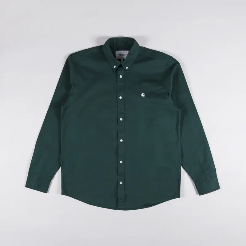 Carhartt WIP Mens Long Sleeve Madison Shirt Discovery Green Wax