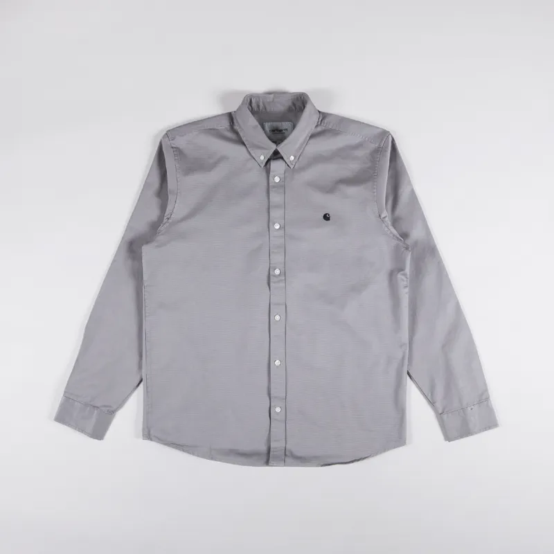 Carhartt WIP Mens Long Sleeve Madison Shirt Marengo Grey Black