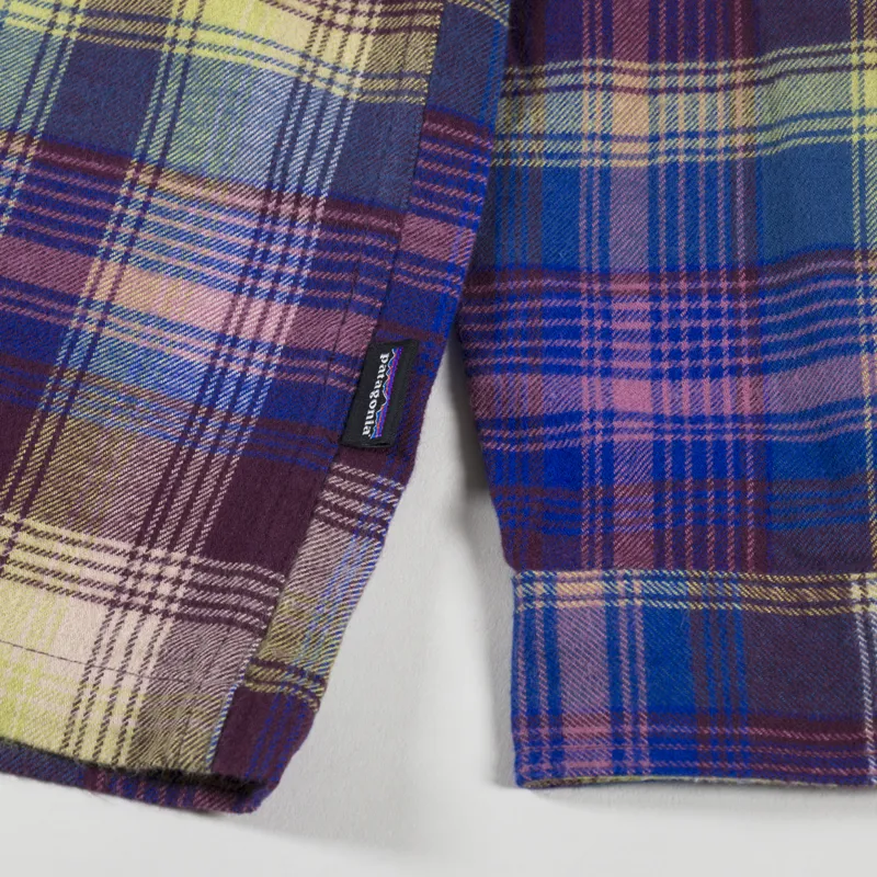 Patagonia Long Sleeve Organic Cotton Midweight Fjord Flannel Shirt Sun Rays Obsidian Plum-4