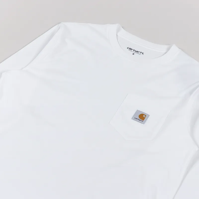 Carhartt WIP Long Sleeve Pocket T Shirt White-2