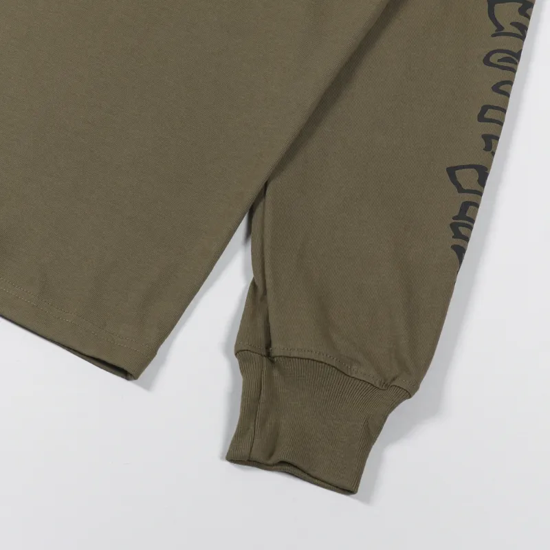 The North Face Long Sleeve Printed Heavyweight T Shirt Military Olive-6