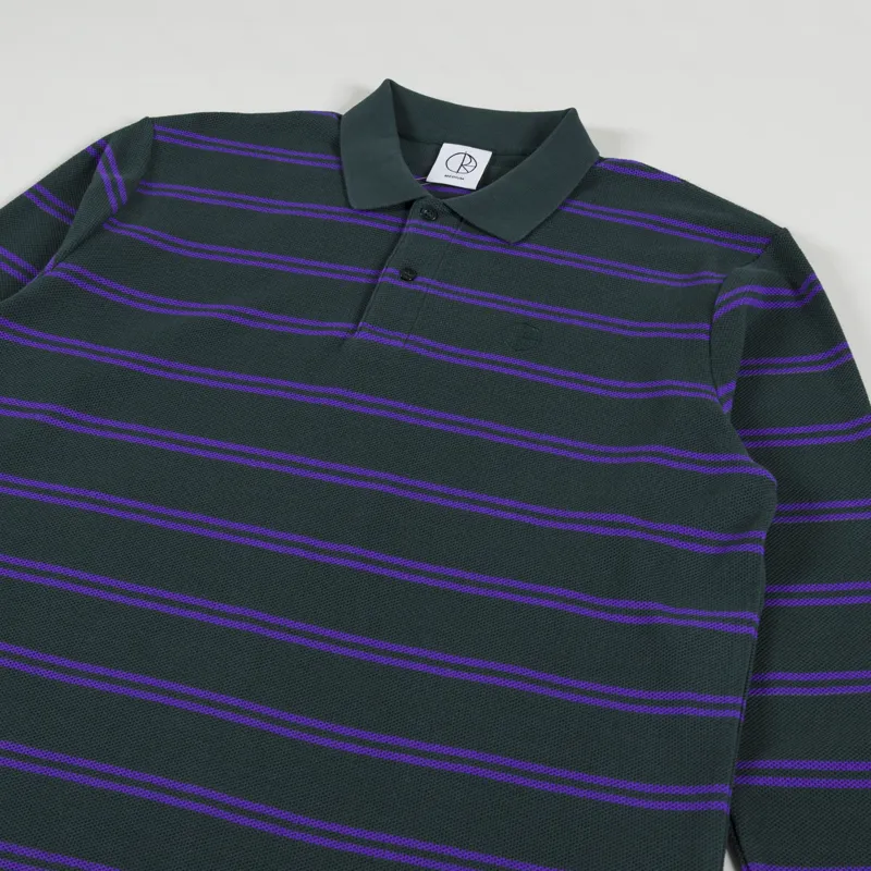 Polar Skate Co. Mens Long Sleeve Stripe Polo Shirt Dark Teal Polar Skate Co. Mens Long Sleeve Stripe Polo Shirt Dark Teal