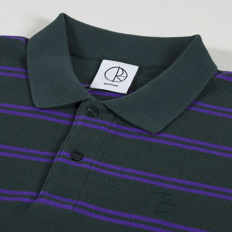 Polar Skate Co. Long Sleeve Stripe Polo Shirt Dark Teal-3