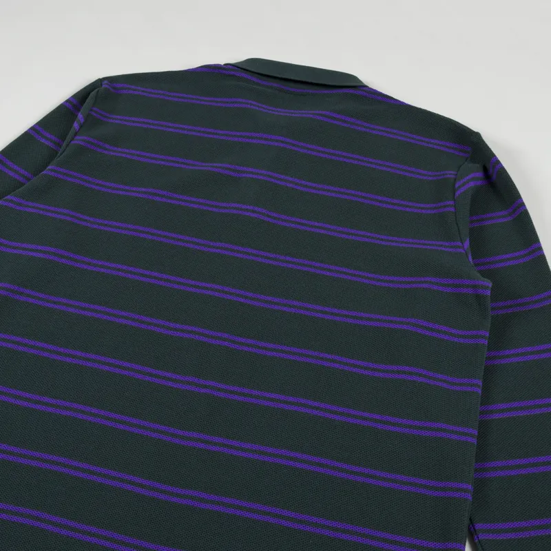 Polar Skate Co. Long Sleeve Stripe Polo Shirt Dark Teal-6