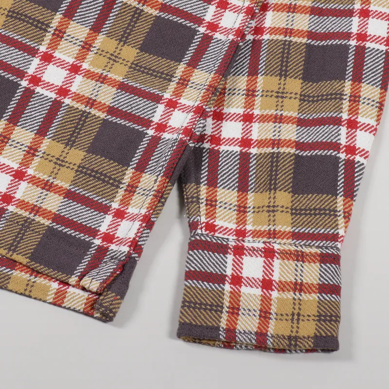 Universal Works Long Sleeve Utility Shirt Sand Red-5