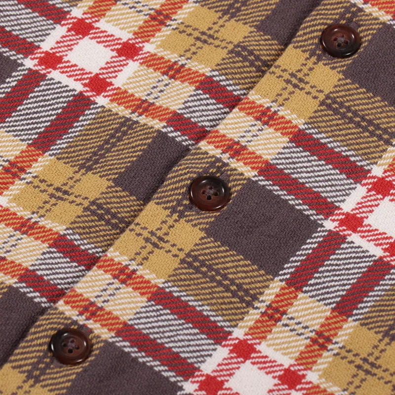 Universal Works Long Sleeve Utility Shirt Sand Red-6