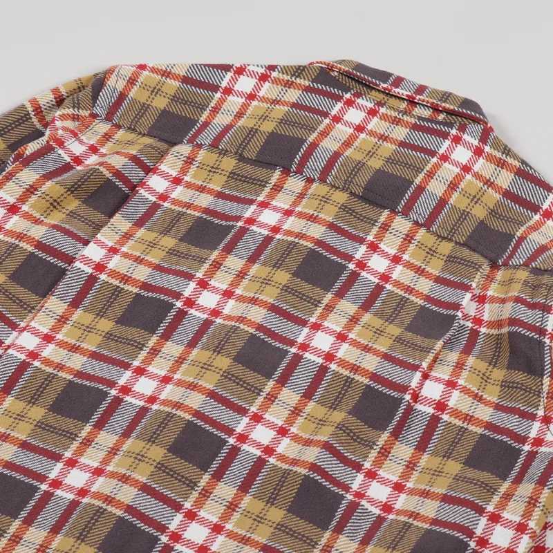 Universal Works Long Sleeve Utility Shirt Sand Red-3