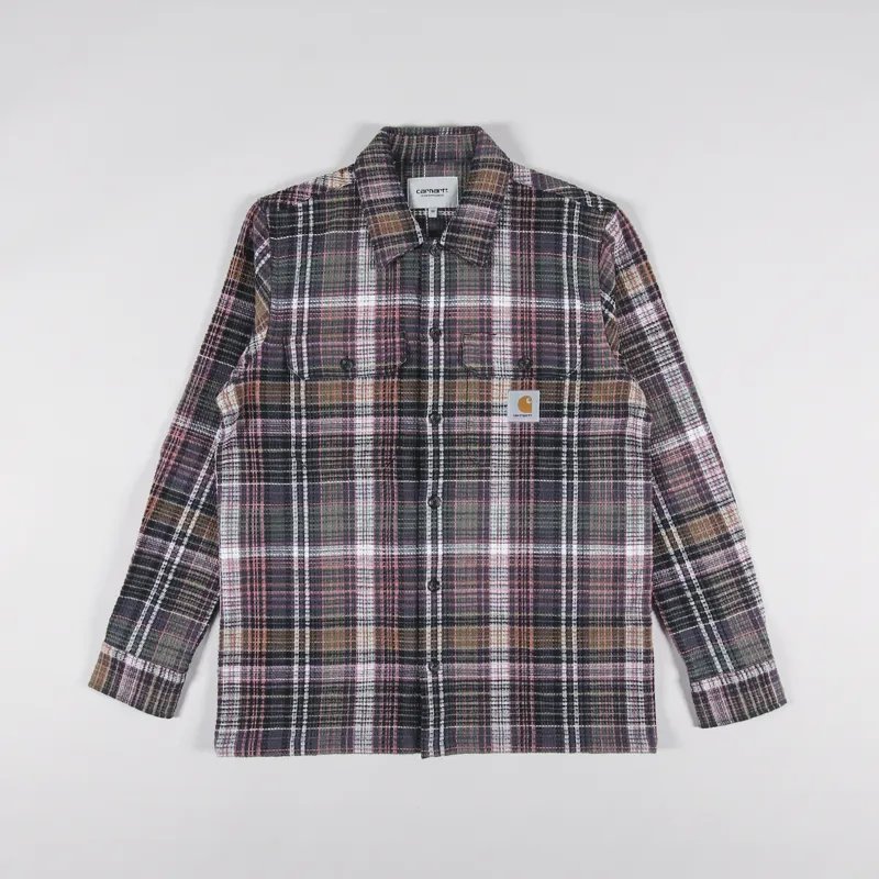 Carhartt WIP Long Sleeve Valmon Shirt Check Hamilton Brown