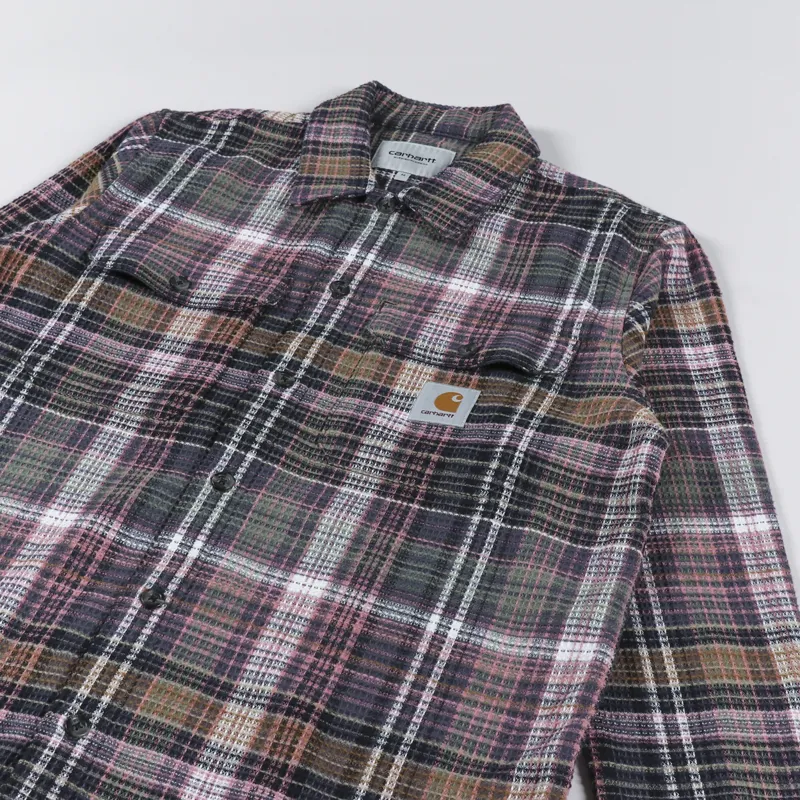 Carhartt WIP Long Sleeve Valmon Shirt Check Hamilton Brown-2