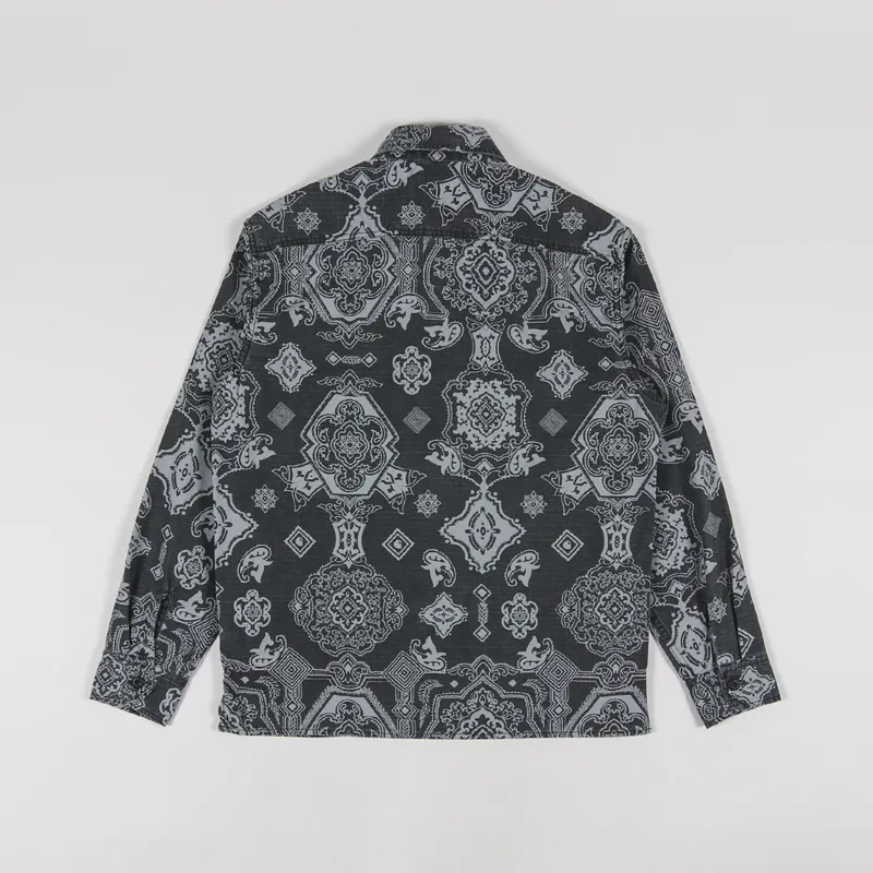 Carhartt WIP Mens Long Sleeve Verse Print Shirt Black Stone Wash
