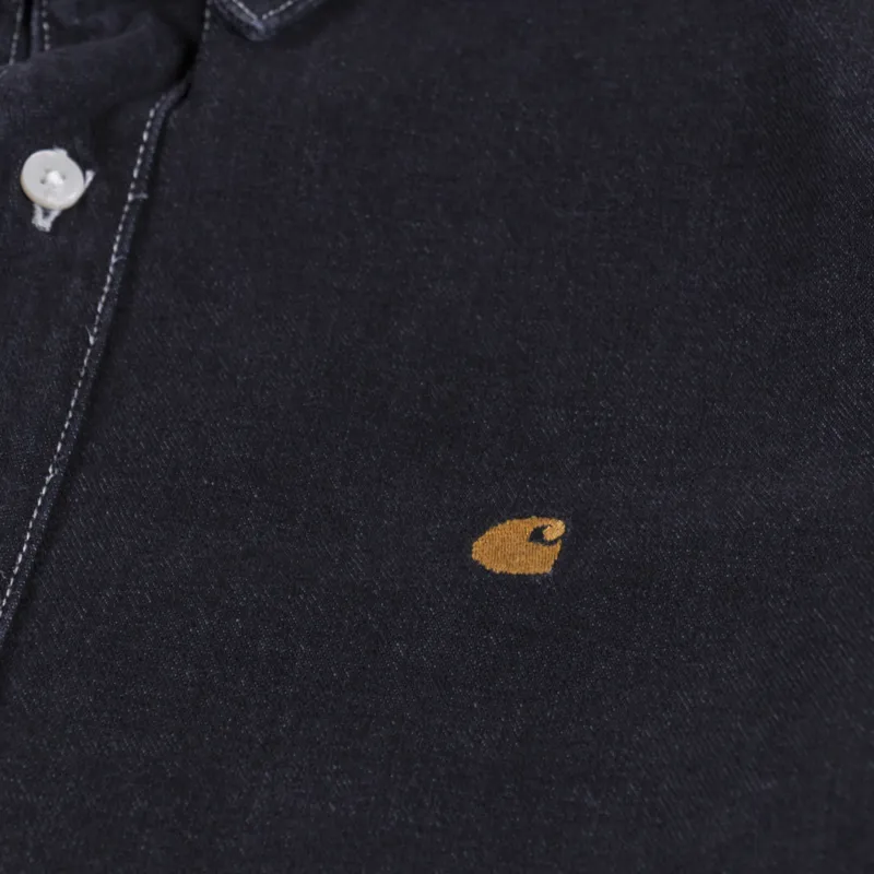 Carhartt WIP Weldon Shirt Black Stone Washed-3