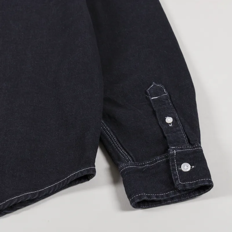 Carhartt WIP Weldon Shirt Black Stone Washed-4