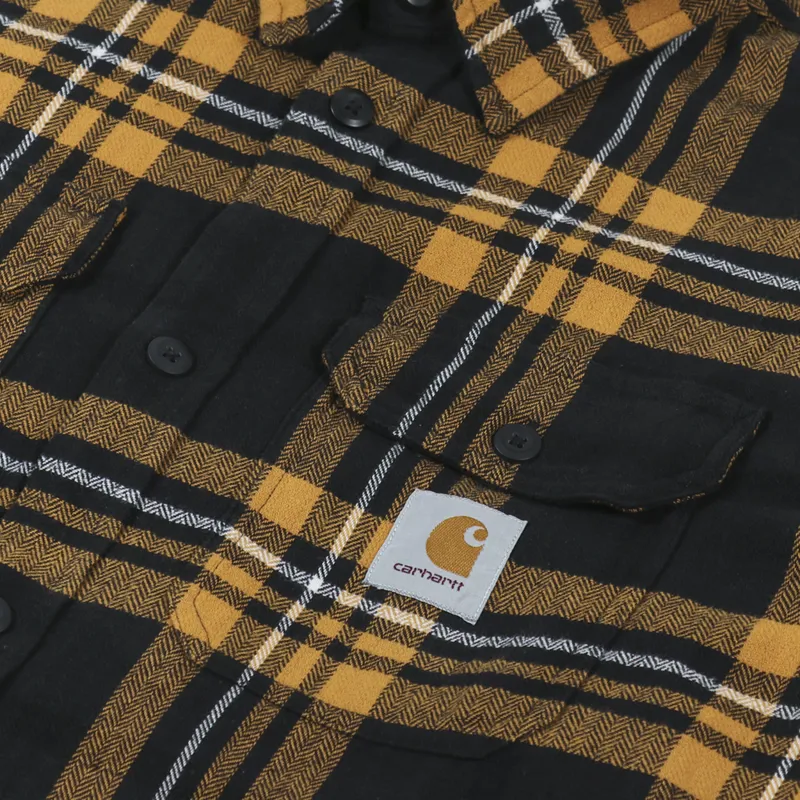 Carhartt WIP Long Sleeve Wallace Check Shirt Black-5