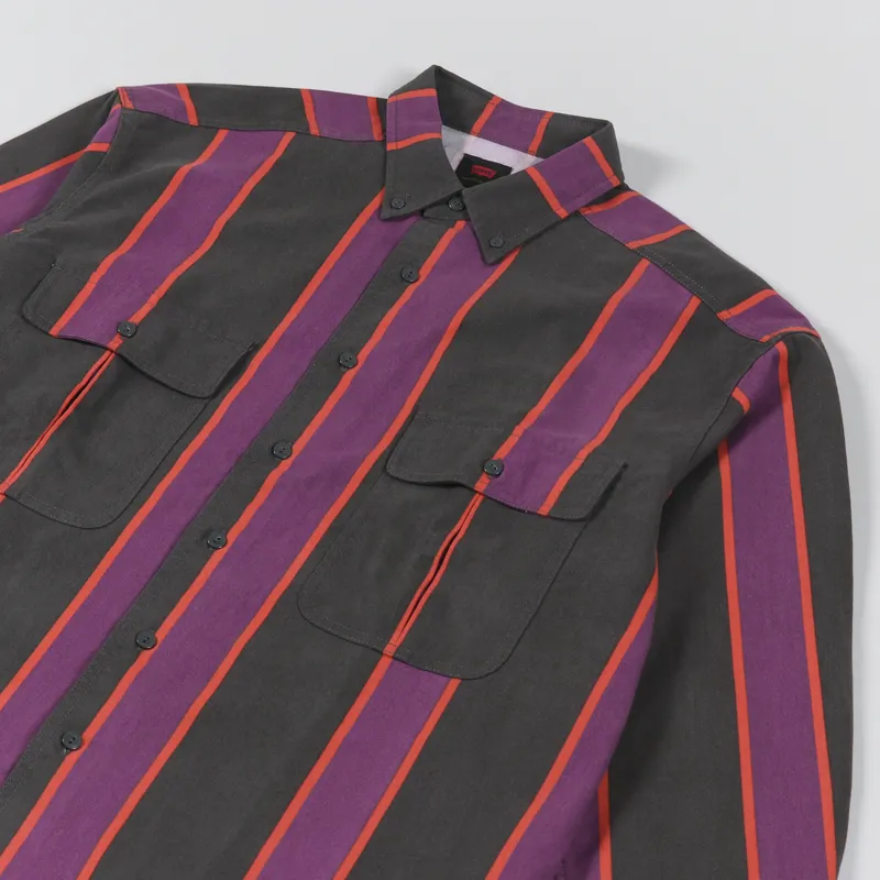 Levis Skateboarding LS Woven Shirt Vertical Stripe Black Purple