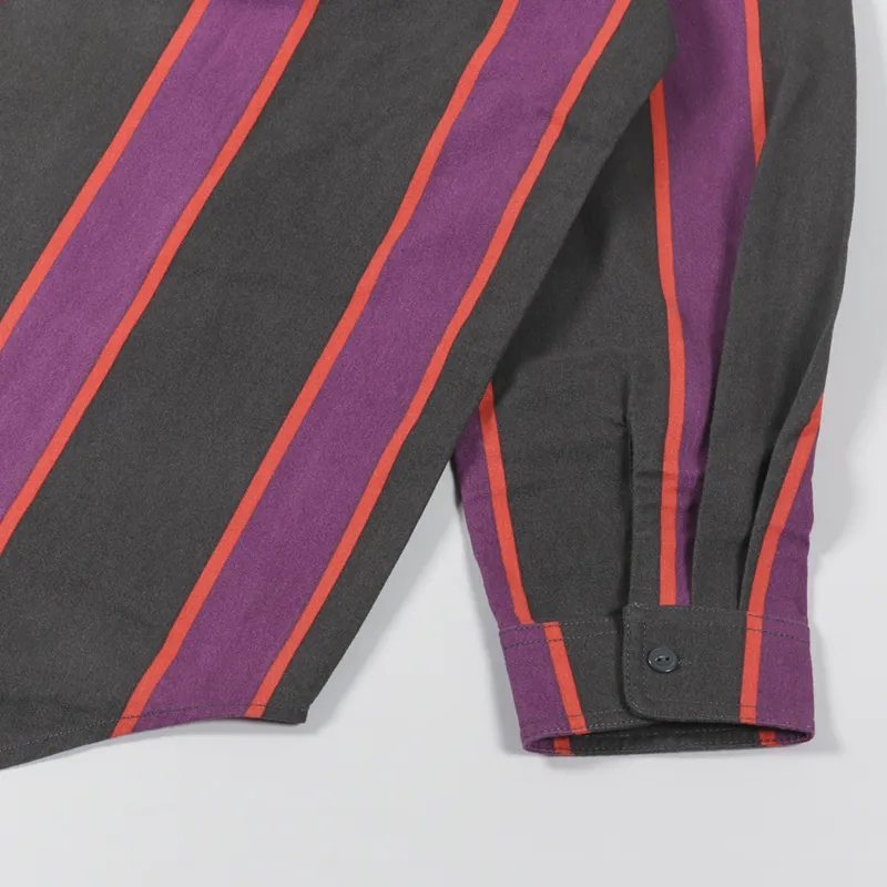 Levi's Skateboarding Long Sleeve Woven Shirt Vertical Stripe Black Purple Red-6