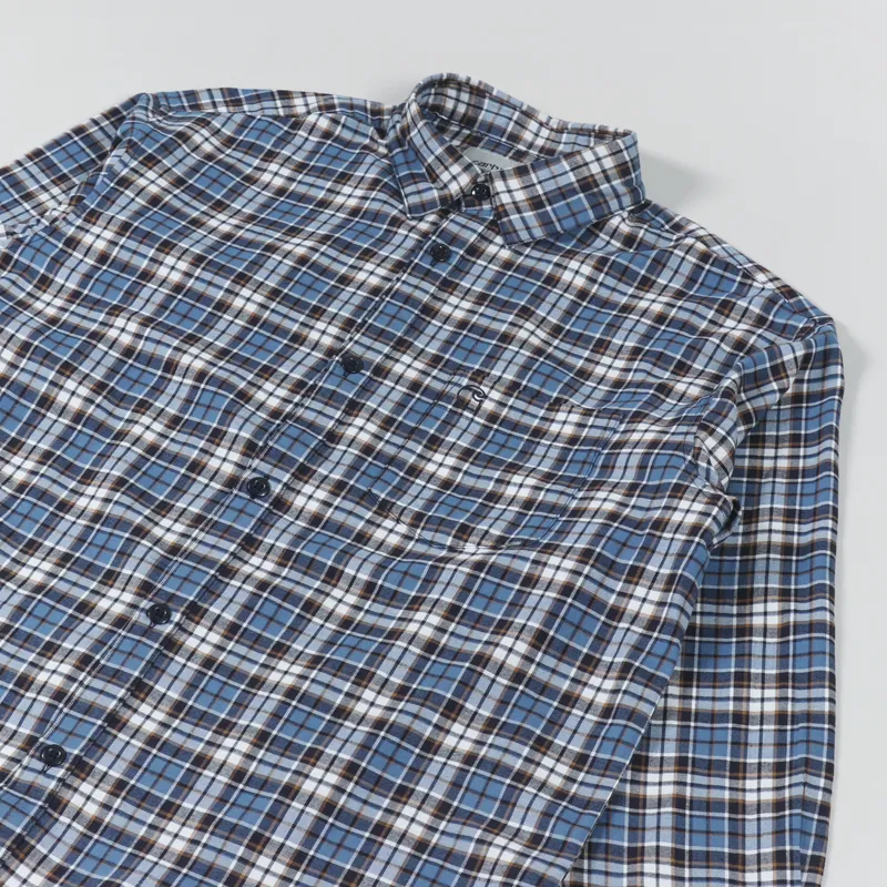 Carhartt WIP Long Sleeve Yuma Shirt Check Storm Blue-2